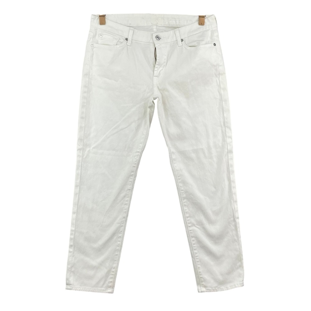 7 For All Mankind Roxanne Jeans Womens 31 White Slim Illusion Skinny Stretch
